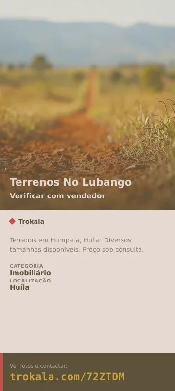 Cartão do anúncio: Terrenos No Lubango
