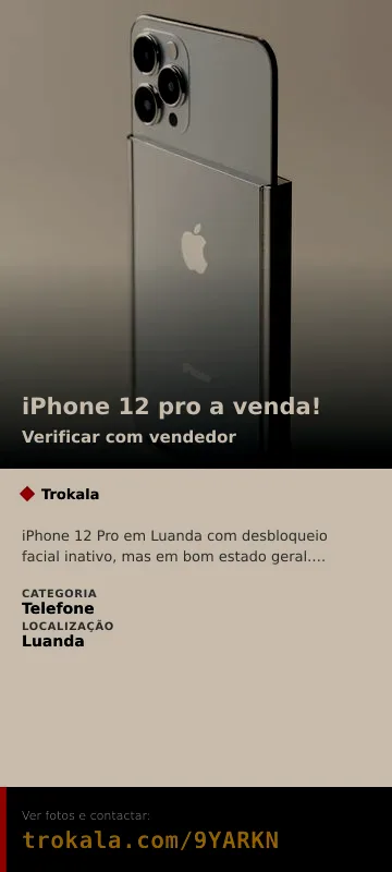 Cartão do anúncio: iPhone 12 pro a venda!