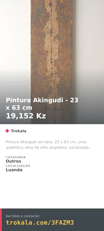 Cartão do anúncio: Pintura Akingudi - 23 x 63 cm
