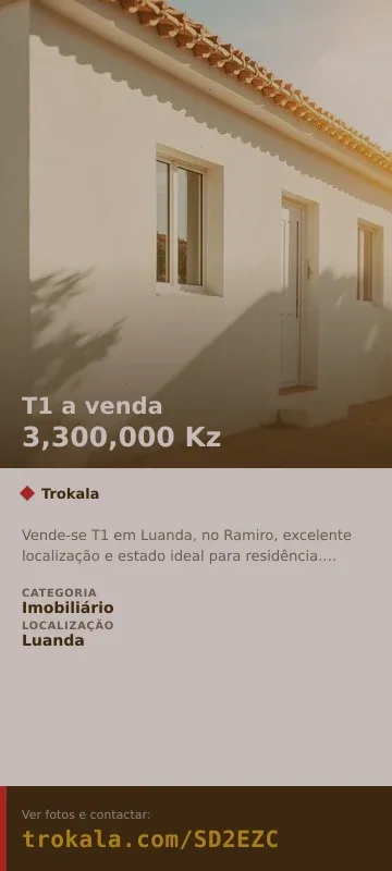 Cartão do anúncio: T1 a venda