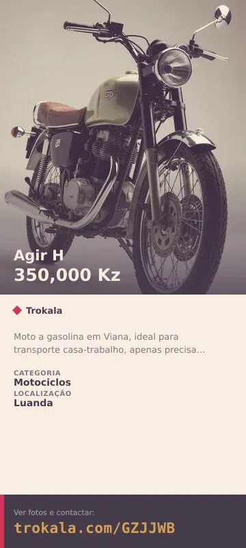 Cartão do anúncio: Agir H