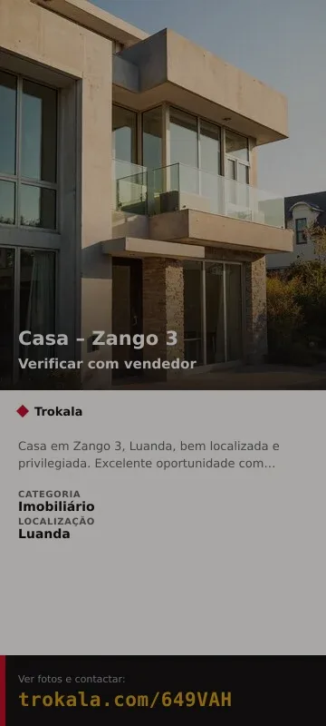 Cartão do anúncio: Casa – Zango 3