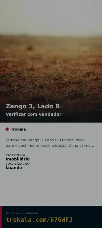 Cartão do anúncio: Zango 3, Lado B