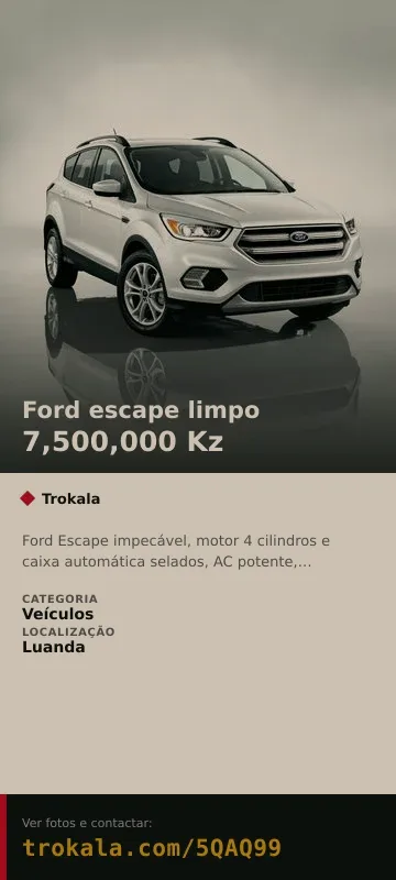 Cartão do anúncio: Ford escape limpo