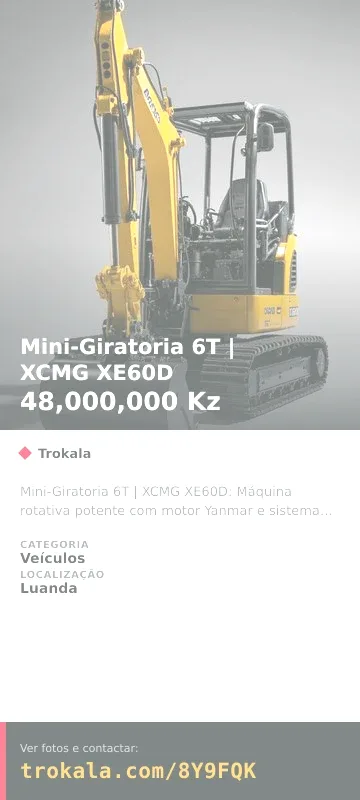 Cartão do anúncio: Mini-Giratoria 6T | XCMG XE60D