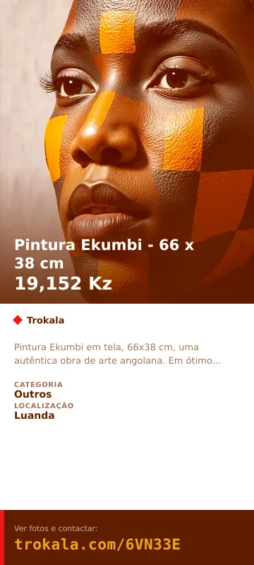 Cartão do anúncio: Pintura Ekumbi - 66 x 38 cm