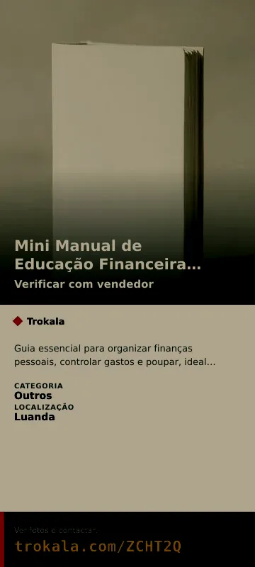 Cartão do anúncio: Mini Manual de Educação Financeira para Iniciantes