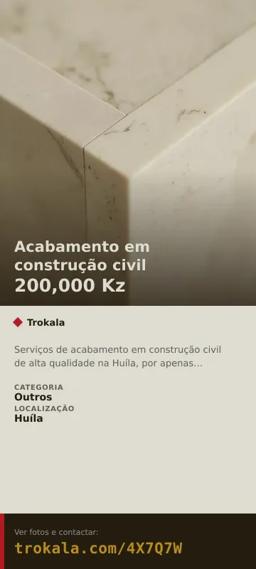 Cartão do anúncio: Acabamento em construção civil