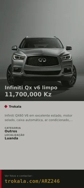 Cartão do anúncio: Infiniti Qx v6 limpo