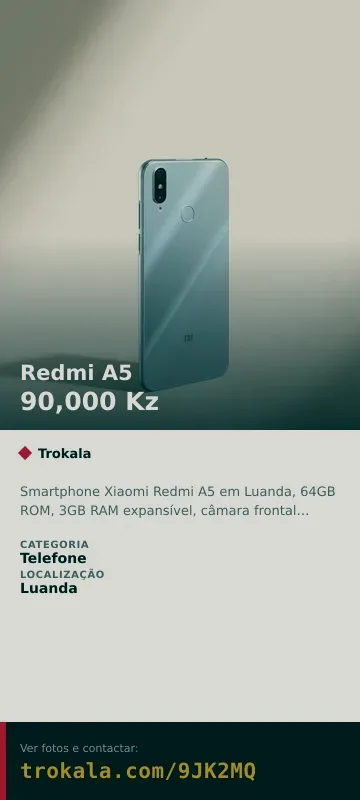 Cartão do anúncio: Redmi A5