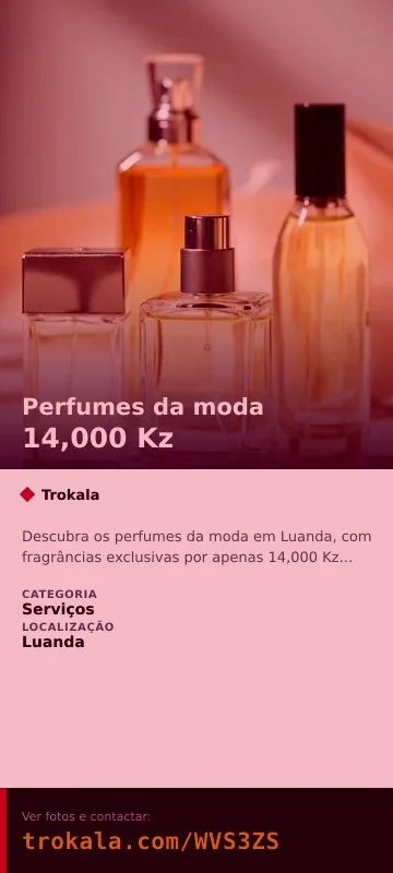 Cartão do anúncio: Perfumes da moda
