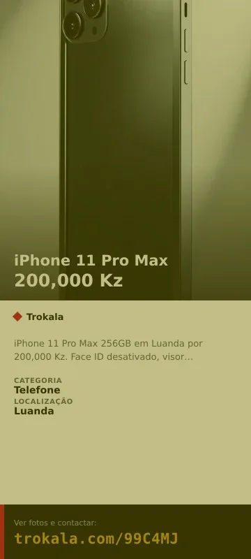 Cartão do anúncio: iPhone 11 Pro Max
