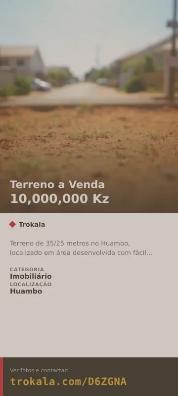 Cartão do anúncio: Terreno a Venda