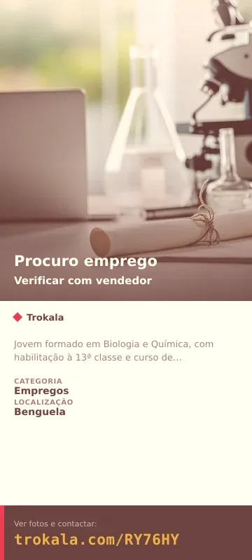 Cartão do anúncio: Procuro emprego