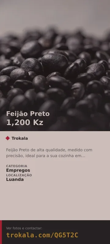 Cartão do anúncio: Feijão Preto