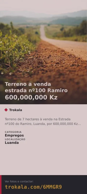 Cartão do anúncio: Terreno a venda estrada nº100 Ramiro