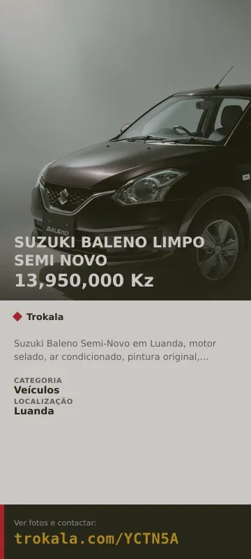 Cartão do anúncio: SUZUKI BALENO LIMPO SEMI NOVO
