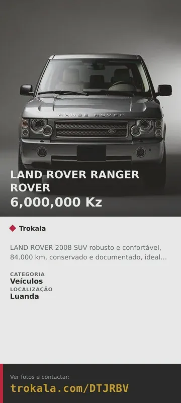Cartão do anúncio: LAND ROVER RANGER ROVER
