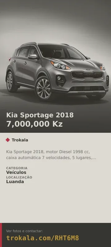 Cartão do anúncio: Kia Sportage 2018