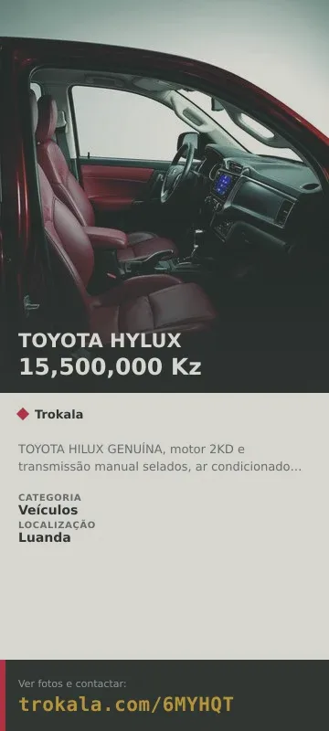 Cartão do anúncio: TOYOTA HYLUX
