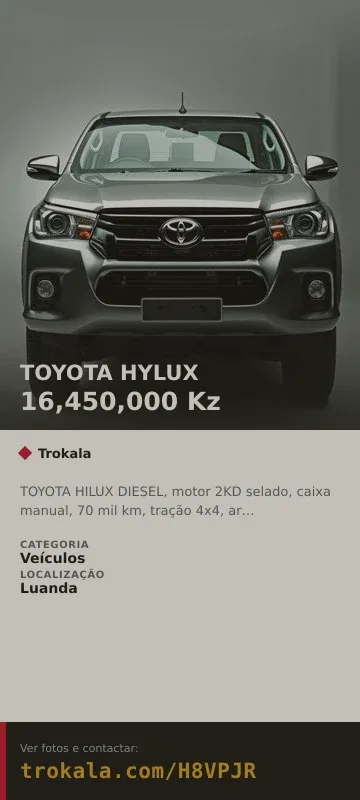 Cartão do anúncio: TOYOTA HYLUX