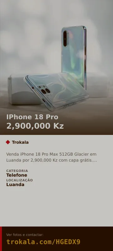 Cartão do anúncio: IPhone 18 Pro