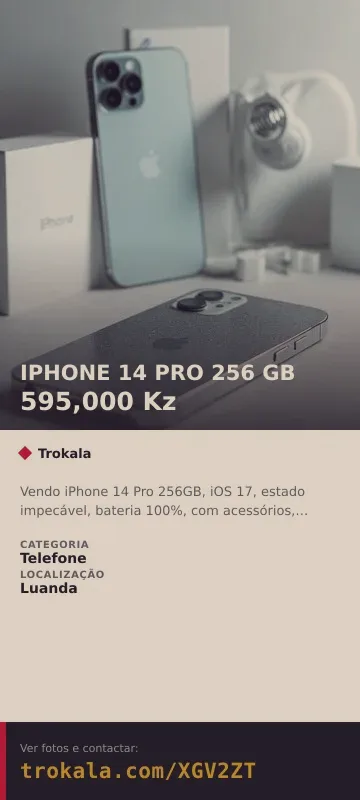 Cartão do anúncio: IPHONE 14 PRO 256 GB