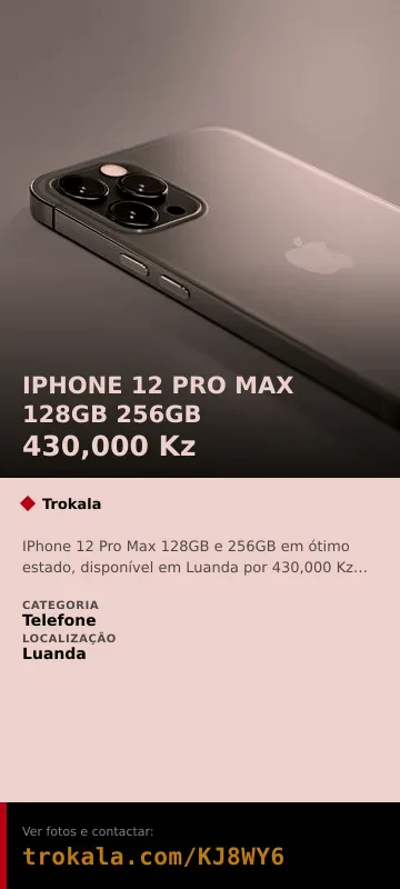 Cartão do anúncio: IPHONE 12 PRO MAX 128GB 256GB