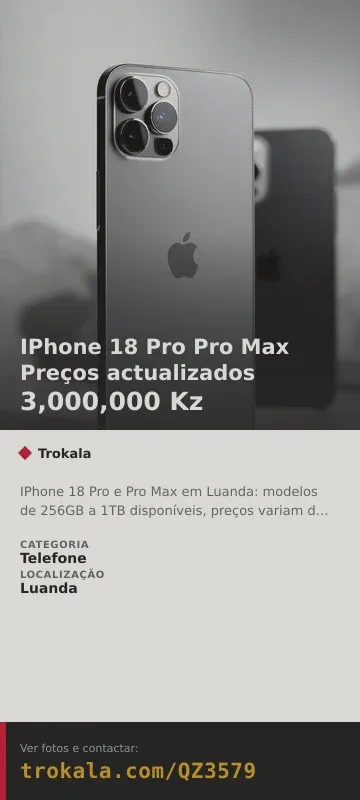 Cartão do anúncio: IPhone 18 Pro Pro Max Preços actualizados
