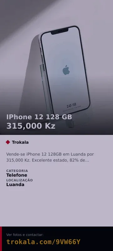 Cartão do anúncio: IPhone 12 128 GB