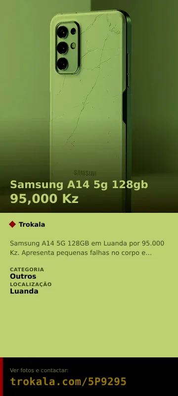 Cartão do anúncio: Samsung A14 5g 128gb