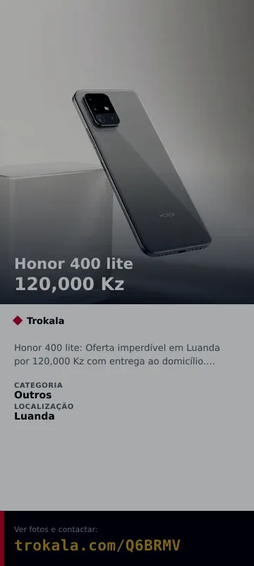 Cartão do anúncio: Honor 400 lite