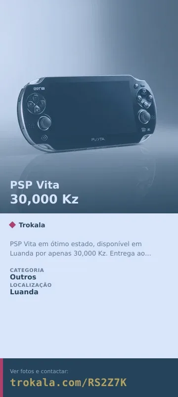 Cartão do anúncio: PSP Vita