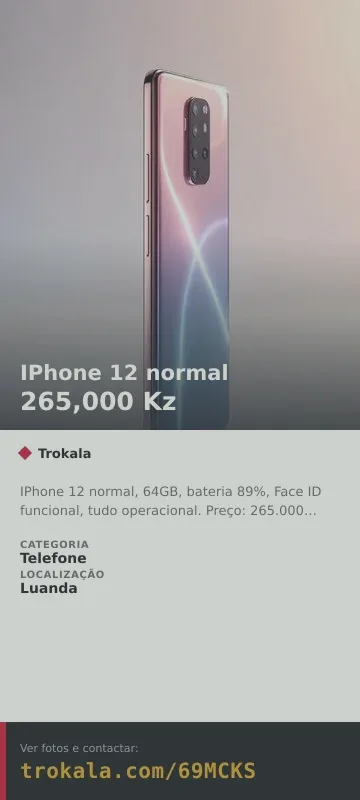 Cartão do anúncio: IPhone 12 normal