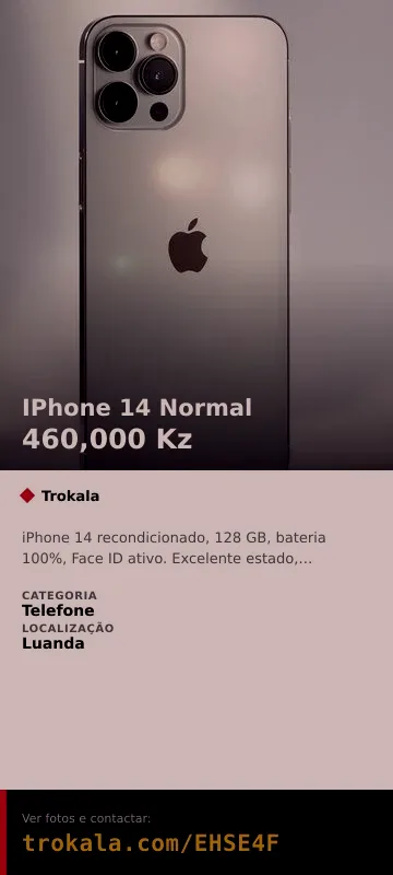 Cartão do anúncio: IPhone 14 Normal
