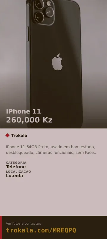 Cartão do anúncio: IPhone 11