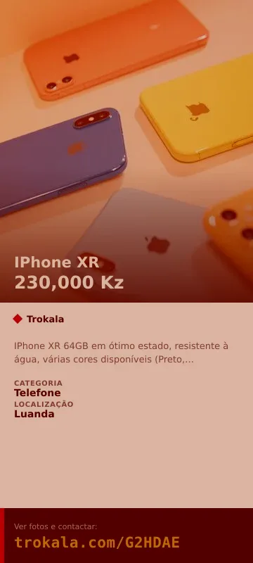 Cartão do anúncio: IPhone XR