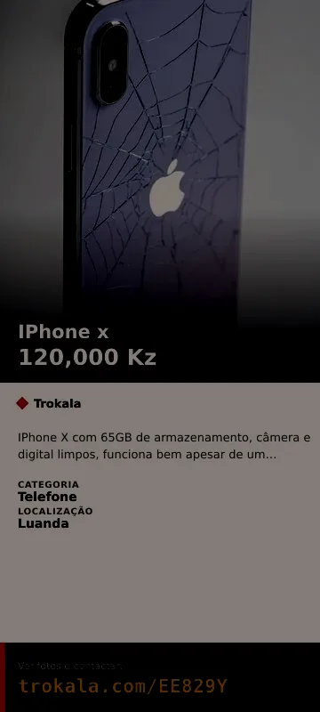 Cartão do anúncio: IPhone x