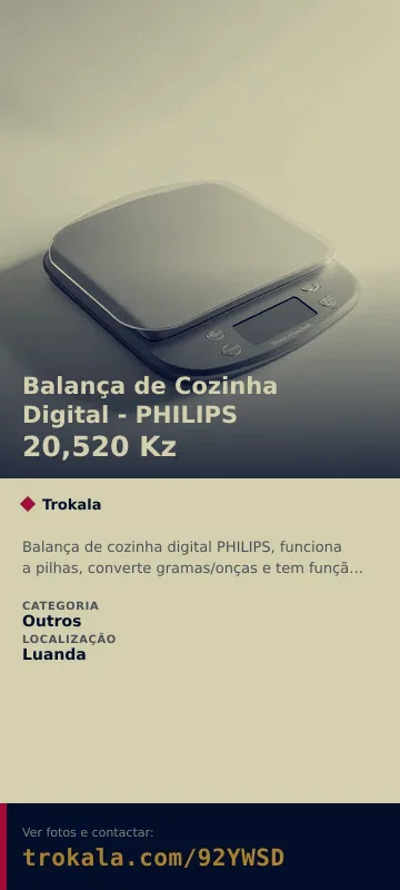 Cartão do anúncio: Balança de Cozinha Digital - PHILIPS
