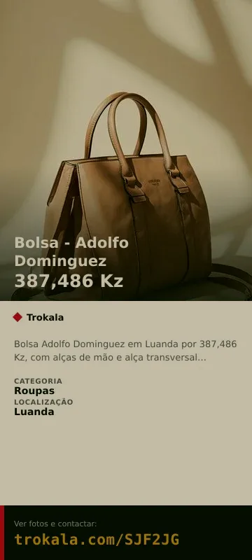 Cartão do anúncio: Bolsa - Adolfo Dominguez