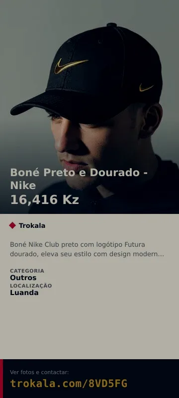 Cartão do anúncio: Boné Preto e Dourado - Nike