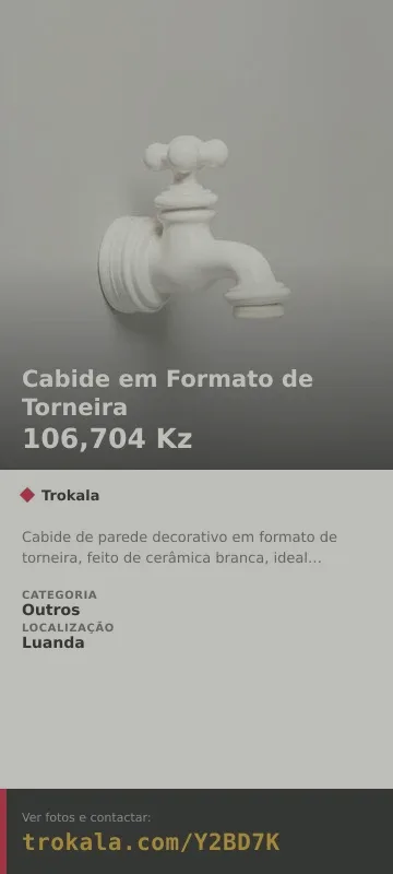 Cartão do anúncio: Cabide em Formato de Torneira