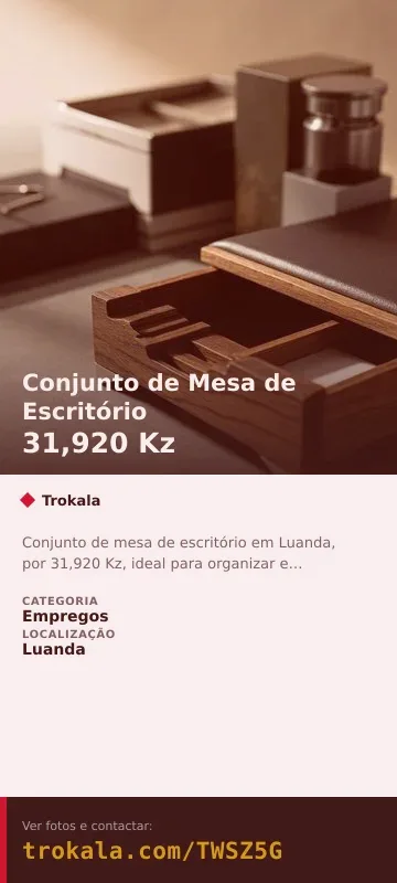 Cartão do anúncio: Conjunto de Mesa de Escritório