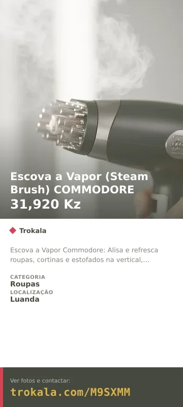 Cartão do anúncio: Escova a Vapor (Steam Brush) COMMODORE
