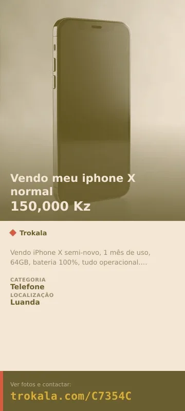 Cartão do anúncio: Vendo meu iphone X normal
