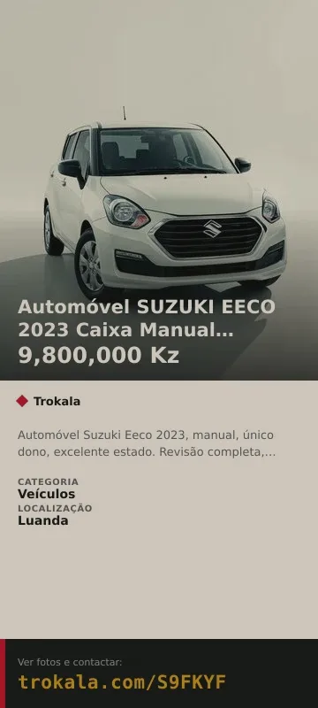 Cartão do anúncio: Automóvel SUZUKI EECO 2023 Caixa Manual Único Dono Excelente Estad