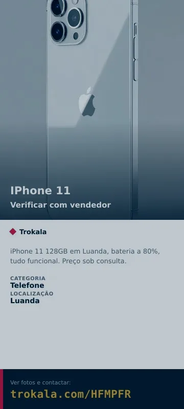 Cartão do anúncio: IPhone 11