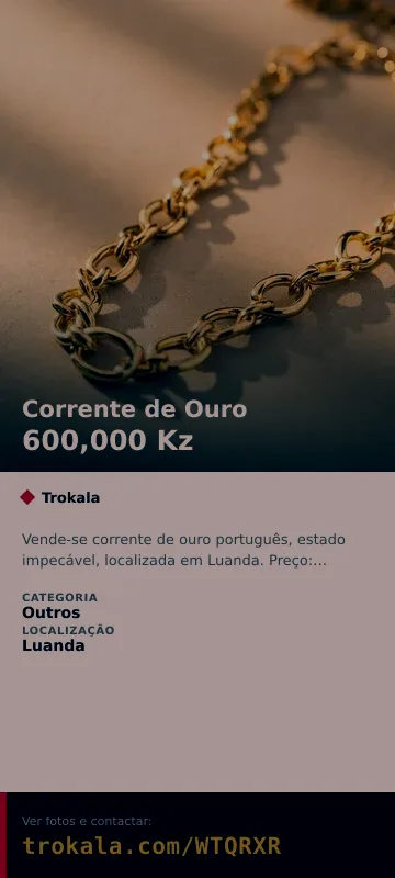 Cartão do anúncio: Corrente de Ouro