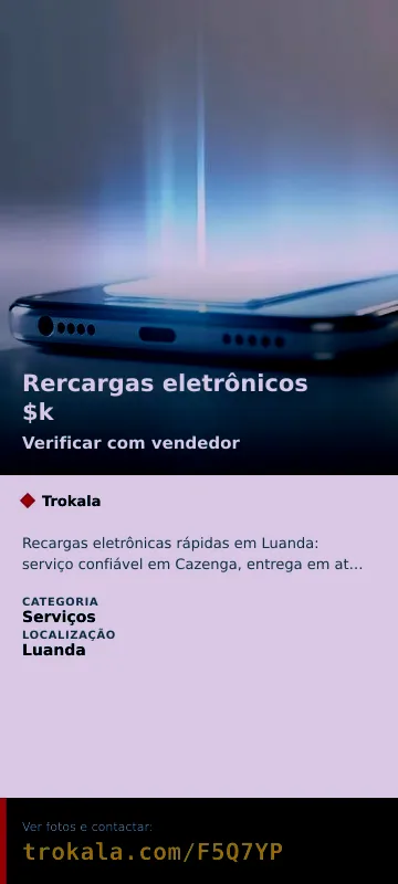 Cartão do anúncio: Rercargas eletrônicos $k