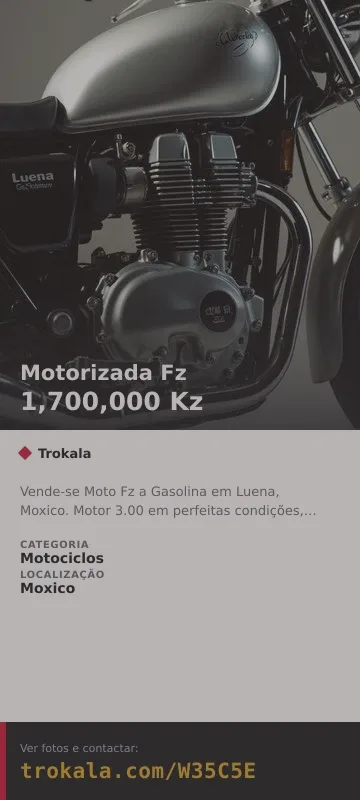 Cartão do anúncio: Motorizada Fz